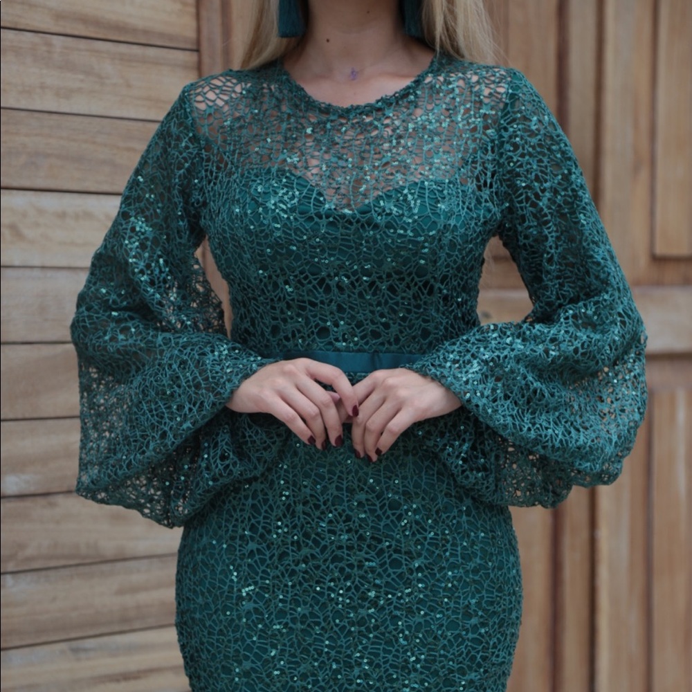 GREEN EVENING DRESS! NWT